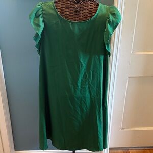 SHEIN Green Ruffle Sleeve Dress